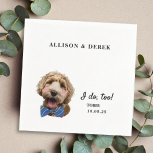 I Do Too Cute Template Cat Dog Photo Wedding Napkin