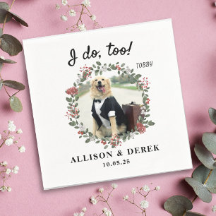 I Do Too Cute Template Cat Dog Photo Wedding Napkin
