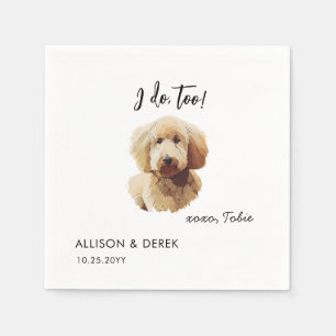 I Do Too Dog Personalised Goldendoodle Wedding Napkin