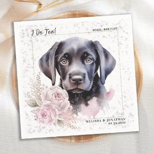 I Do Too Labrador Retriever Floral Dog Wedding Napkin