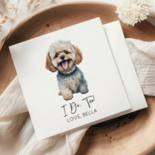 I Do, Too! Maltipoo Dog Wedding Napkin