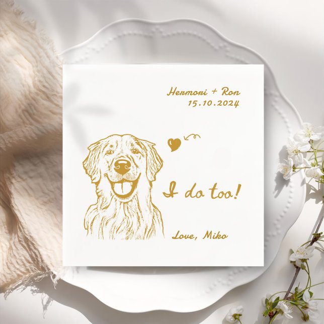 I Do Too Minimalist Funny Dog Simple Wedding Napkin (Creator Uploaded)