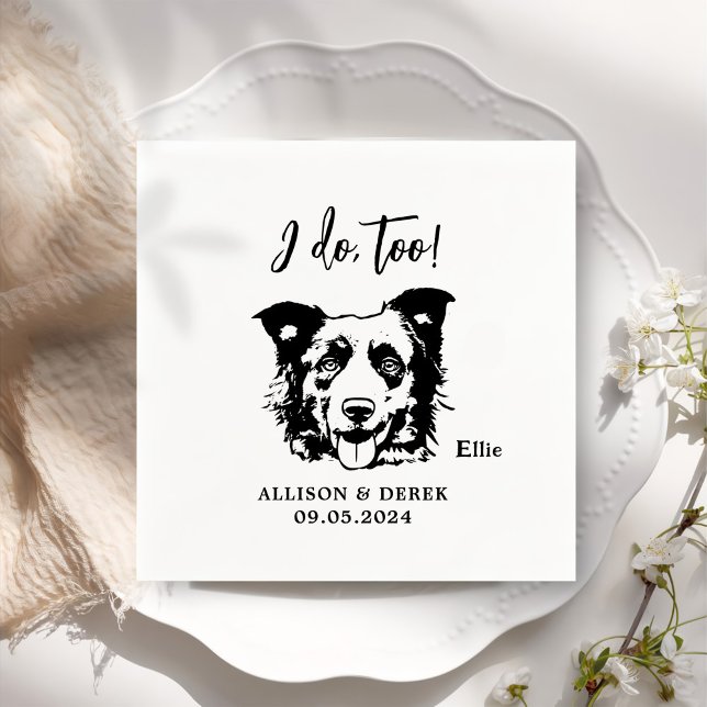 I do Too Pets Custom Hand Drawing Wedding Napkin (Creator Uploaded)