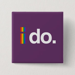 I DO WANT TO MARRY 15 CM SQUARE BADGE