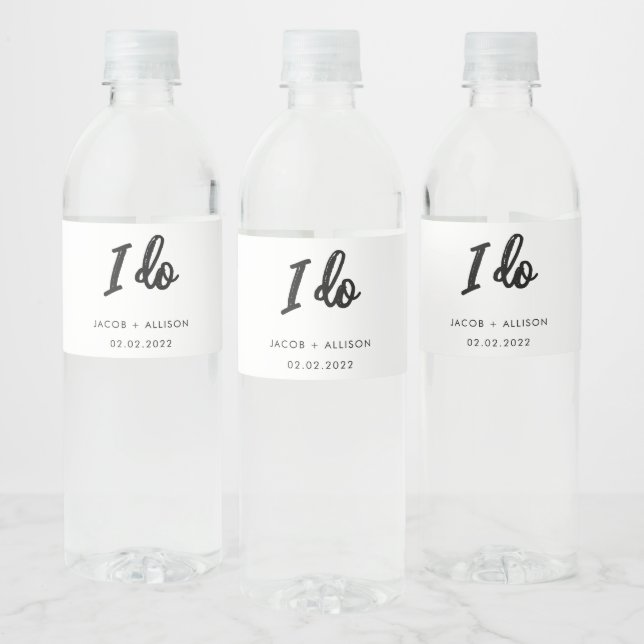 I do wedding favour best day ever hand fan water bottle label (Bottles)