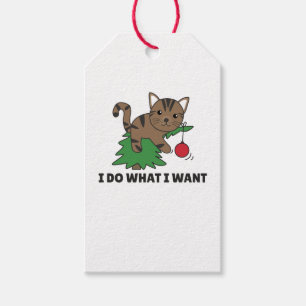 I Do What I Want A Funny Christmas Cat Gift Tags