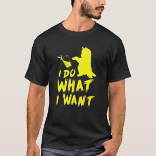 I Do What I Want Black Cat Graphic Top