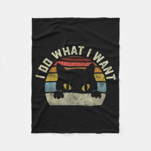 I Do What I Want Cat Fleece Blanket