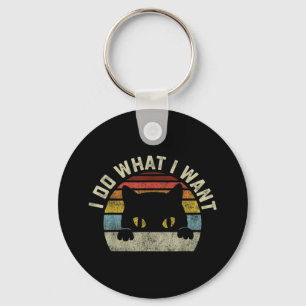 I Do What I Want Cat Key Ring
