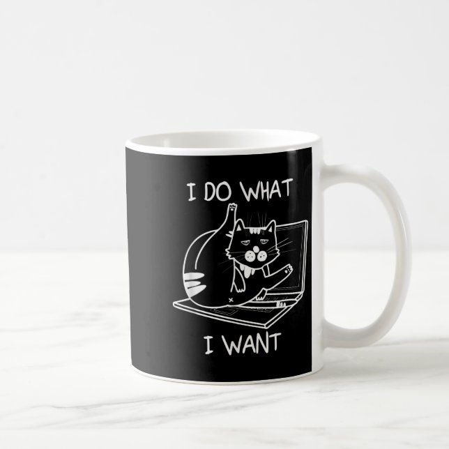 I Do What I Want Cat Memes Hacker Security Funny G Coffee Mug (Right)