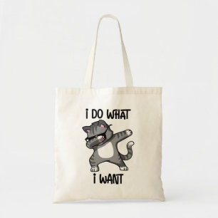 i do what i want cat owner tote bag