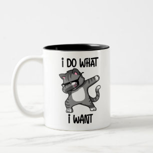 i do what i want cat owner Two-Tone coffee mug