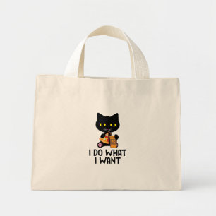 i do what i want cats lover design mini tote bag