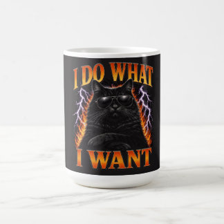 I Do What I Want Cool Black Cat Rebel Coffee Mug