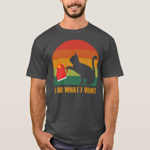 i do what i want , cute cat and multiple colours T-Shirt