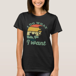 I Do What I Want Cute Cat Pushes Another Cat Down T-Shirt