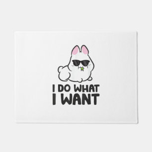 I Do What I Want Cute Rabbit Bunny Doormat
