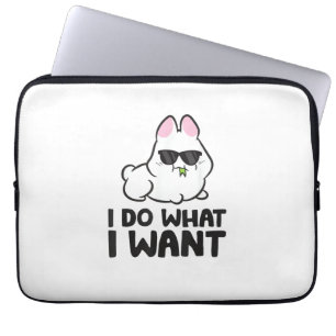 I Do What I Want Cute Rabbit Bunny Laptop Sleeve