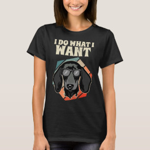 I Do What I Want Dachshund Vintage Dog I Retro T-Shirt