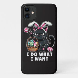 i do what i want Easter Cat iPhone 11 Case
