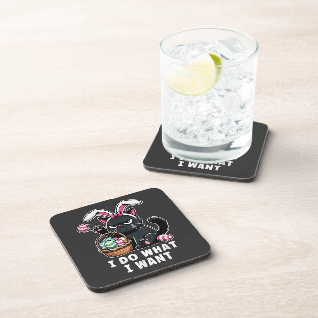 i do what i want Easter Cat Coaster (Right Side)