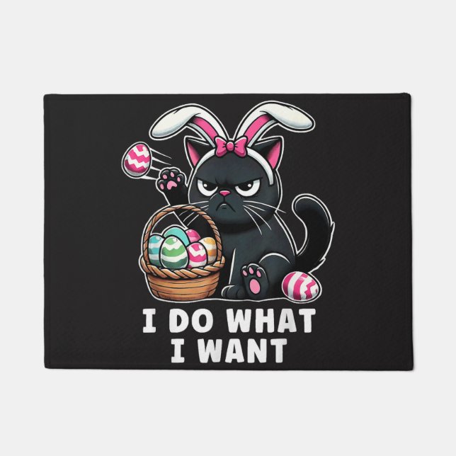 i do what i want Easter Cat Doormat (Front)
