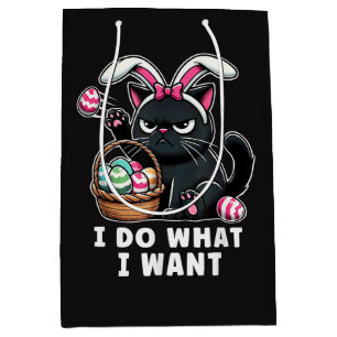 i do what i want Easter Cat Medium Gift Bag