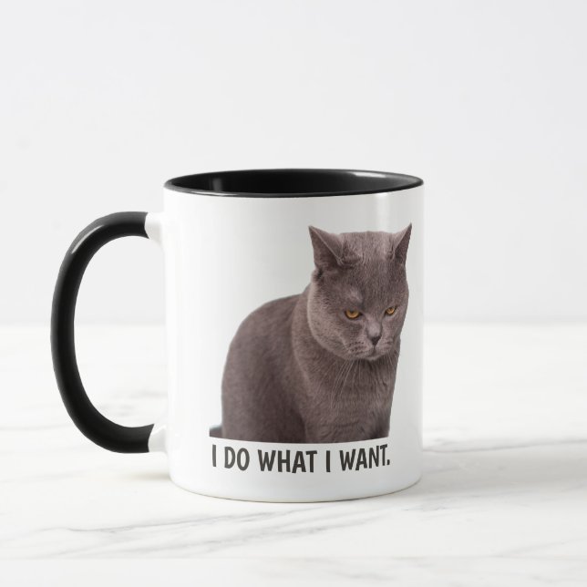 I Do What I Want Funny Cat Mug (Left)