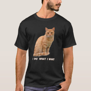 I Do What I Want Funny Orange Tabby Cat Lovers T-Shirt