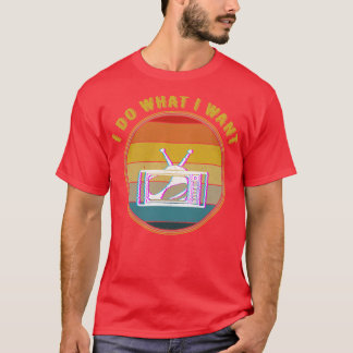 I Do What I Want Glitch Tv Distressed T-Shirt