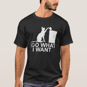 I do what I want Middle Finger Angry Cat T-Shirt