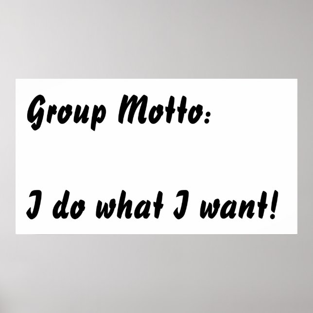 I do what I want. Poster (Front)