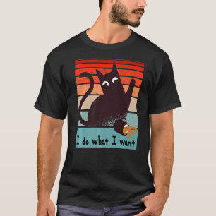 I do what I want rebel cat spilling a coffee cup T-Shirt
