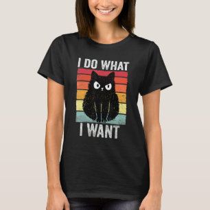 I Do What I Want Vintage Angry Cat T-Shirt