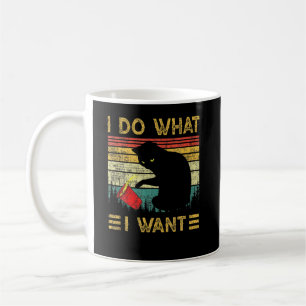 I Do What I Want Vintage Black Cat Red Cup  Cat 
