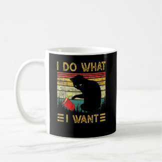 I Do What I Want Vintage Black Cat Red Cup  Cat 