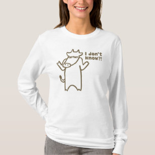 I Don’t Know Cartoon Cow Women's Shirt