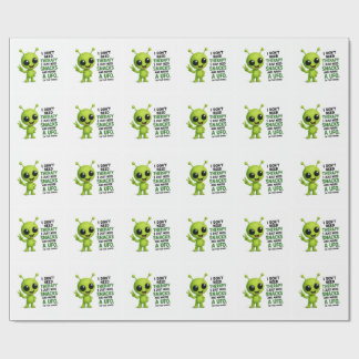 I Don’t Need Therapy I Need Snacks Alien Design Wrapping Paper