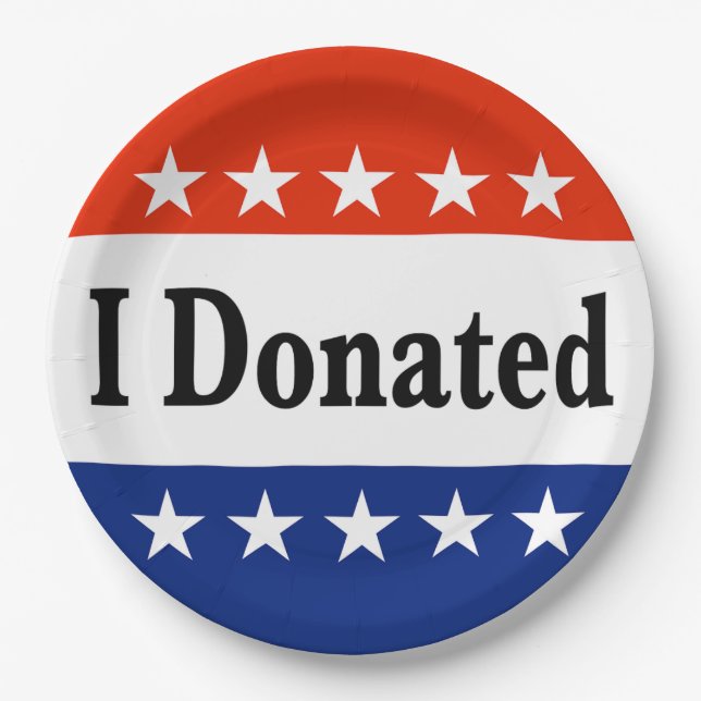 I Donated Paper Plate (Front)