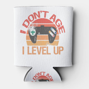 I don't Age I Level Up Funny Gaming Sunset Vintage Can Cooler