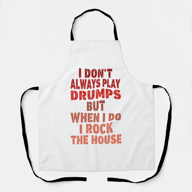 I don't always play drums funny retro sunset drumm apron (Front)