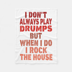 I don't always play drums funny retro sunset drumm fleece blanket