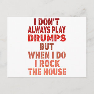 I don't always play drums funny retro sunset drumm holiday postcard