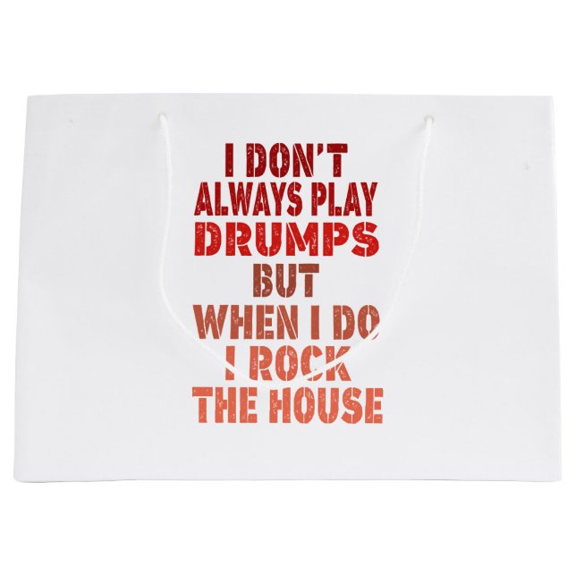 I don't always play drums funny retro sunset drumm large gift bag (Front)