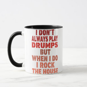 I don't always play drums funny retro sunset drumm mug
