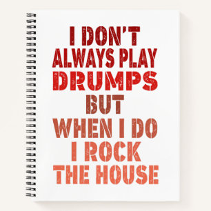 I don't always play drums funny retro sunset drumm notebook