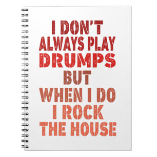I don't always play drums funny retro sunset drumm notebook