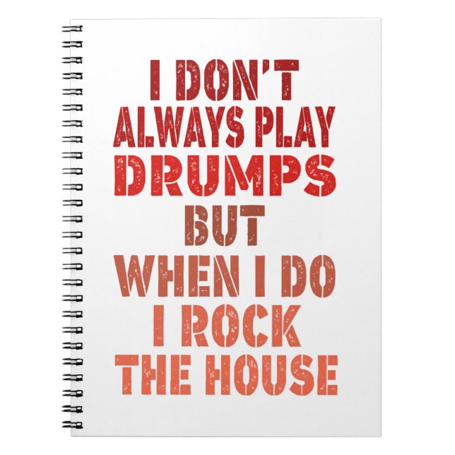 I don't always play drums funny retro sunset drumm notebook (Front)