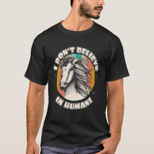 I Don't Believe In Humans Retro Unicorn Magical Q T-Shirt