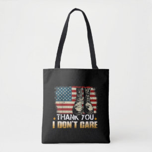 I Don't Care Thanks Funny Boot Tote Bag